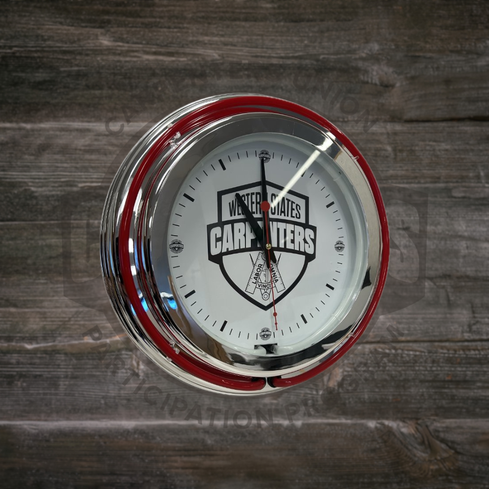 Reloj de Neón: Rojo y Plateado
